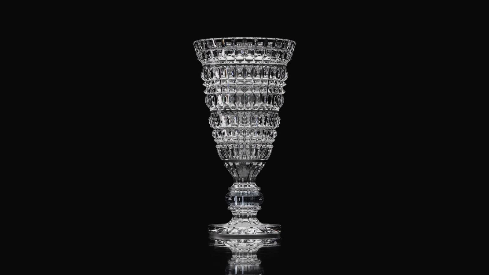 Baccarat Monumental vase by Marcel Wanders, CGI render on black