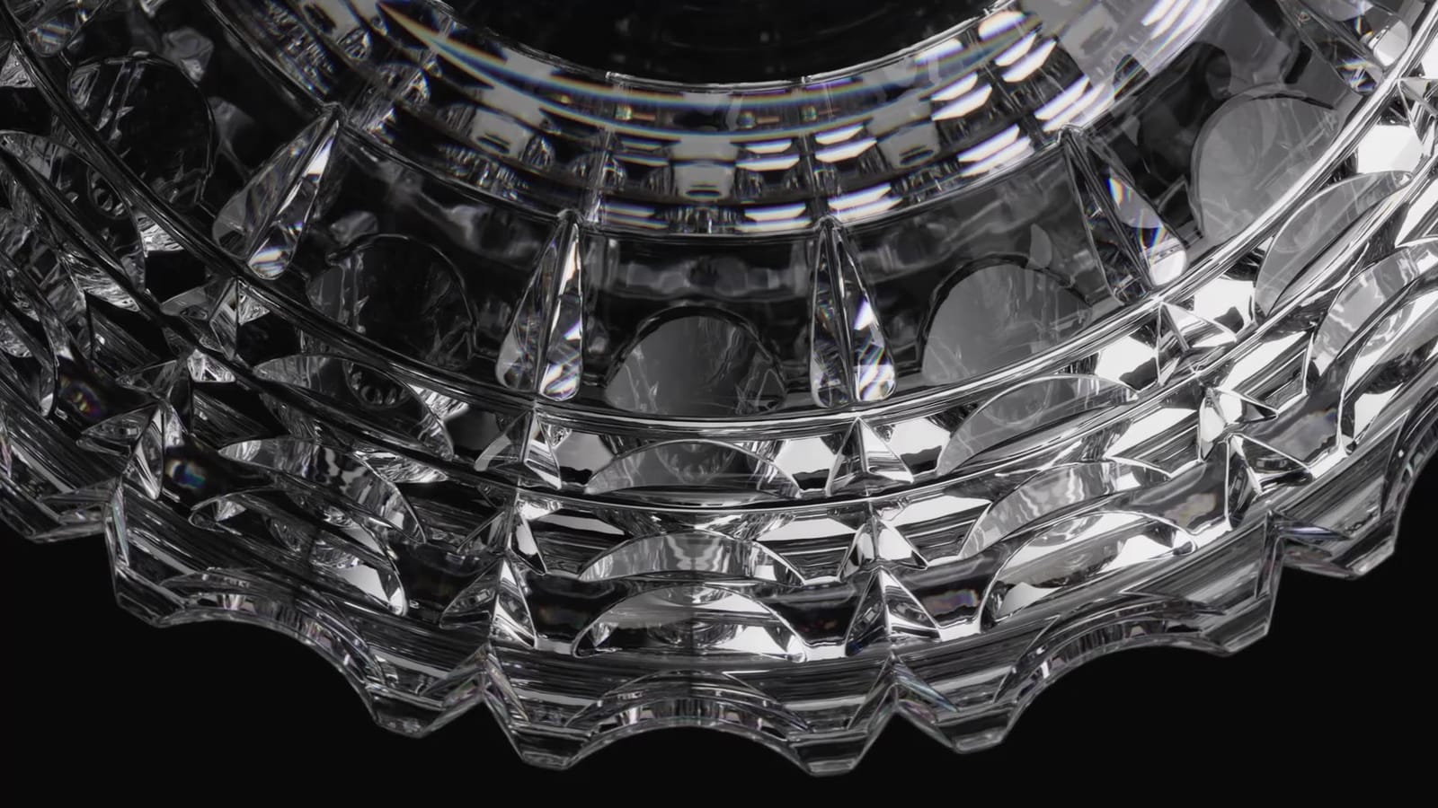 Baccarat Solar lamp by Marcel Wanders, cut crystal detail in CGI