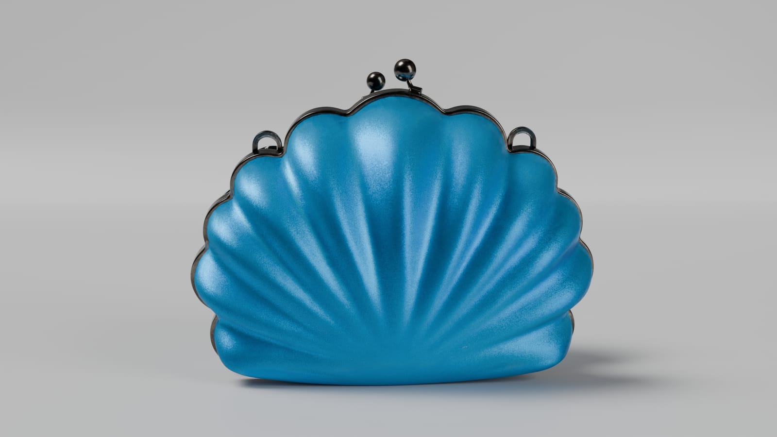 Blue beaded shell clutch, 3D render of the scan