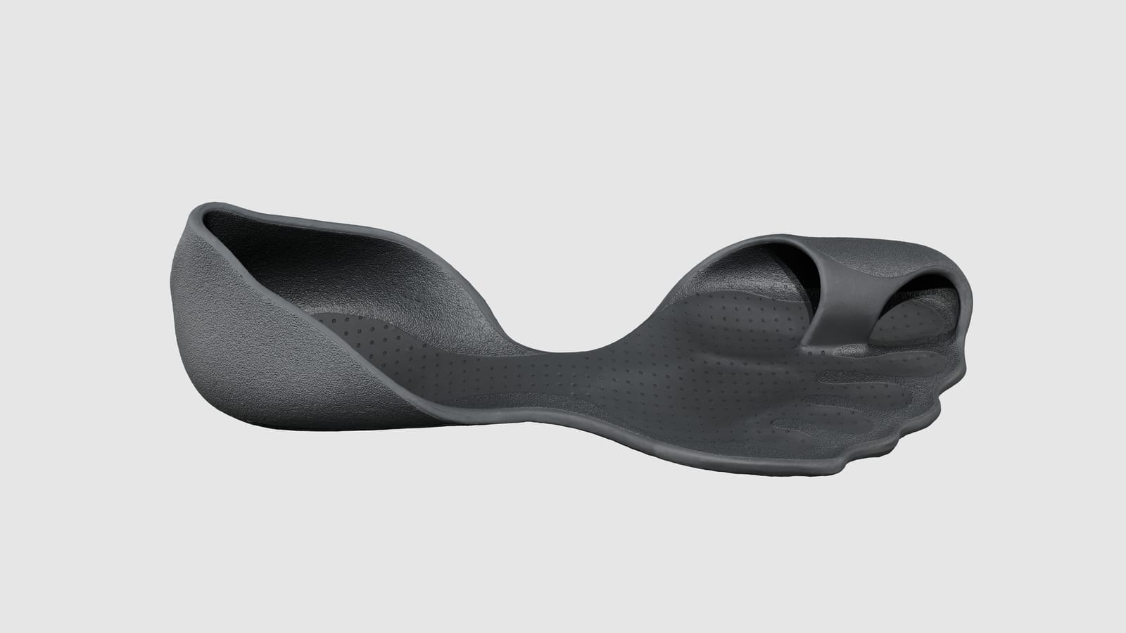 Moulded foam Barefoot sandal, 3D scan seen from the side