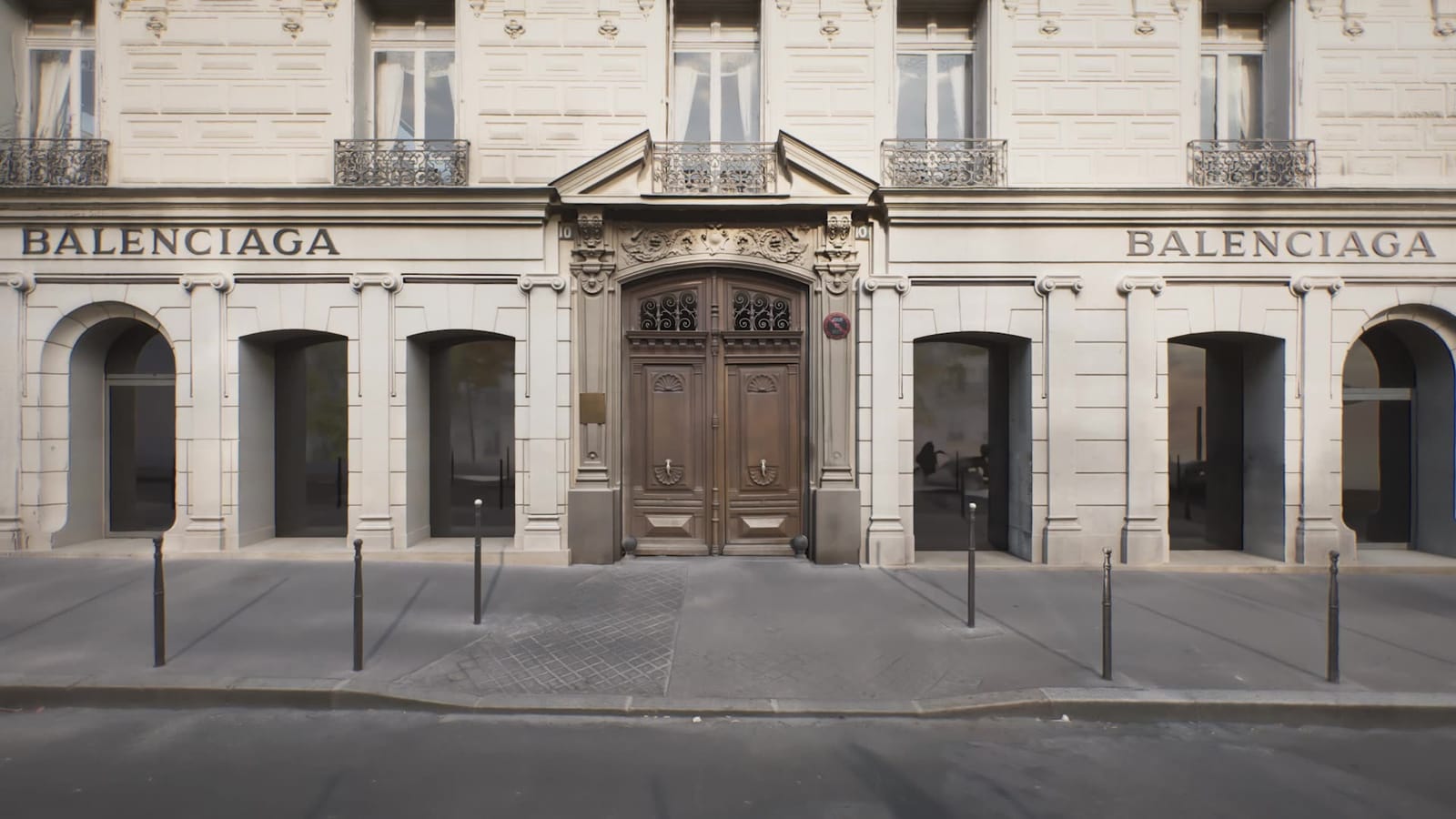 Façade of 10 avenue George V, home of the House of Balenciaga, scanned with lidar and photogrammetry