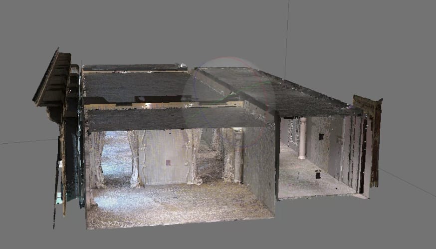 Point cloud of the haute couture salon from the lidar survey, technical section
