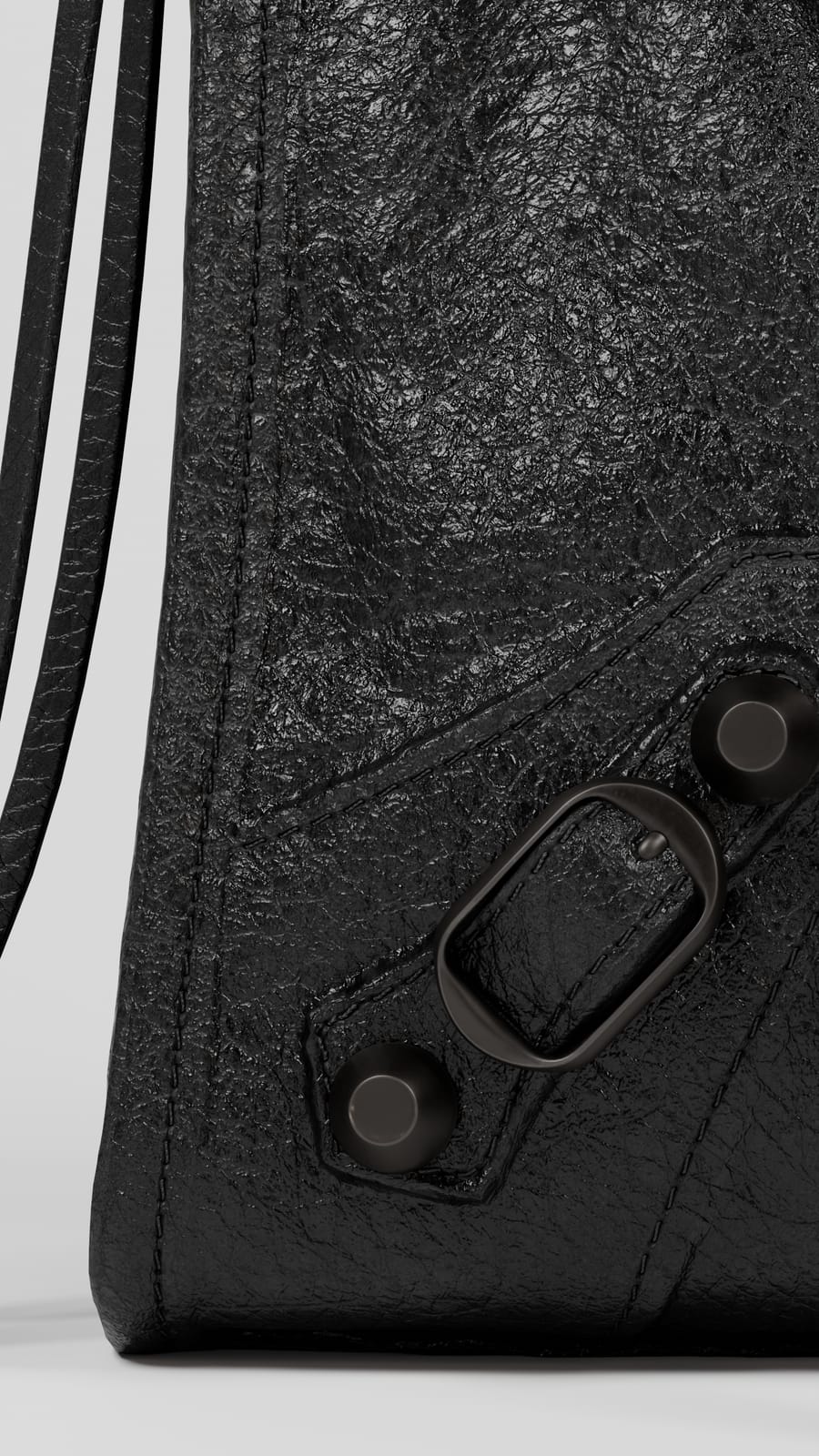 City bag, side view and zip, vertical 3D render