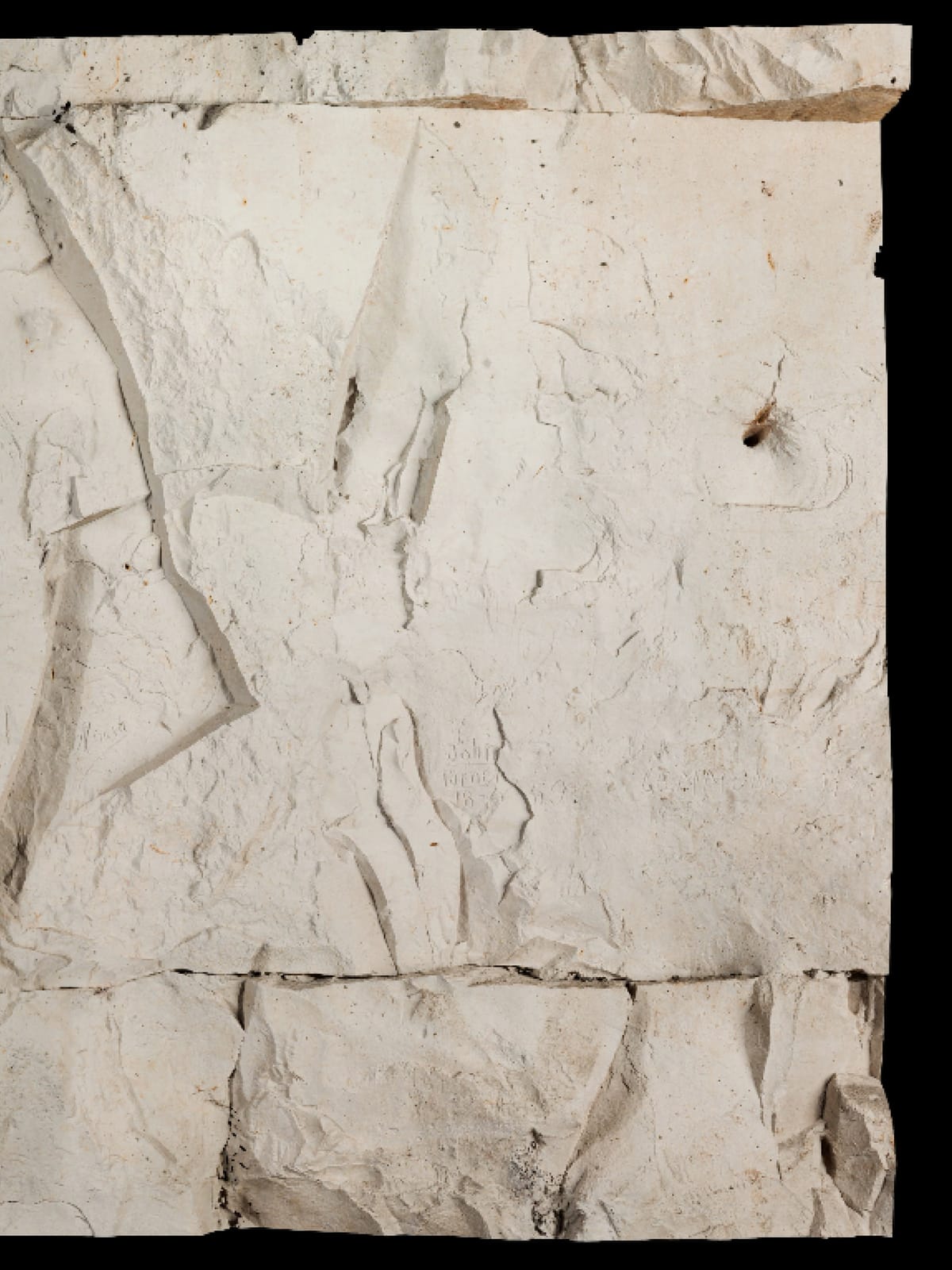 Detail of a second chalk texture panel, an adjacent section of the wall